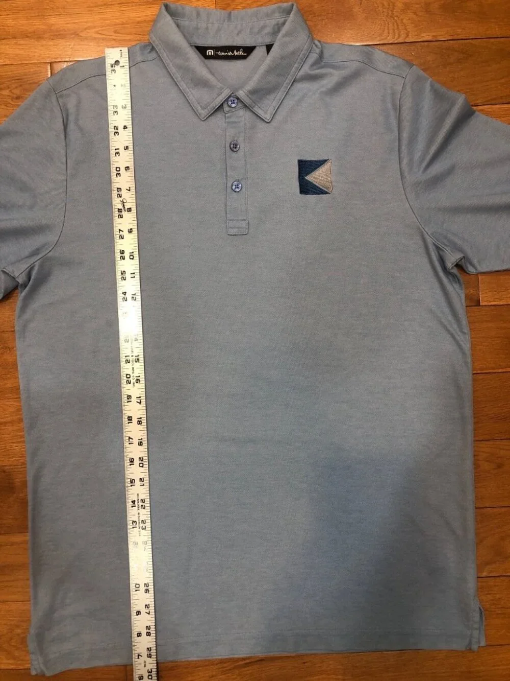 Travis Mathew Lightweight Pima Cotton Blend Short Sleeve Blue Polo Shirt Size L